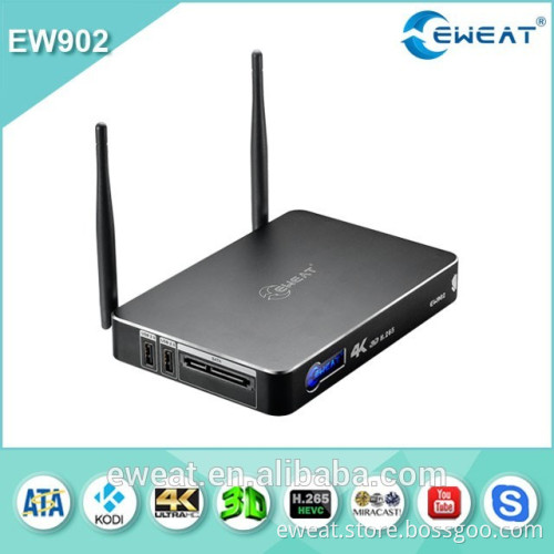 RTD1195 4K 3D media player EW902 3.5"SATA port gigabit ethernet android 4.4 kitkat tv box android
